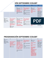 Programación septiembre Centro Comunitario Distrital LGBT