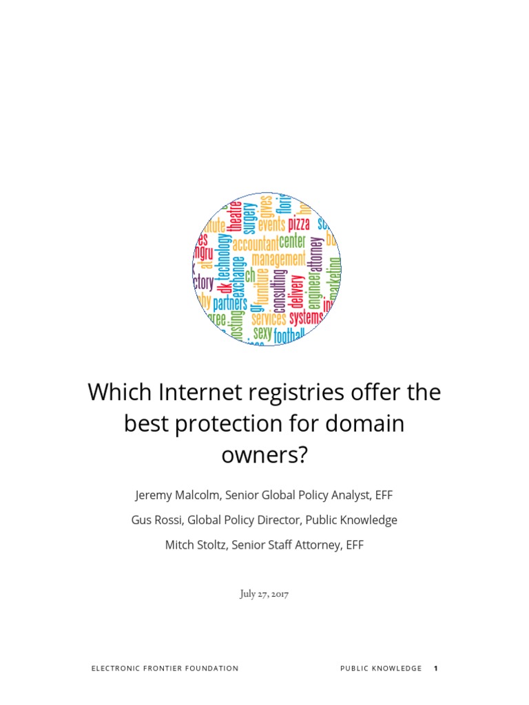 Best Domain Registries for Owner Protection | PDF | Domain Name ...