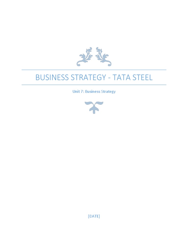 Tata Steel UK Strategic Objectives Analysis | PDF | Strategic ...