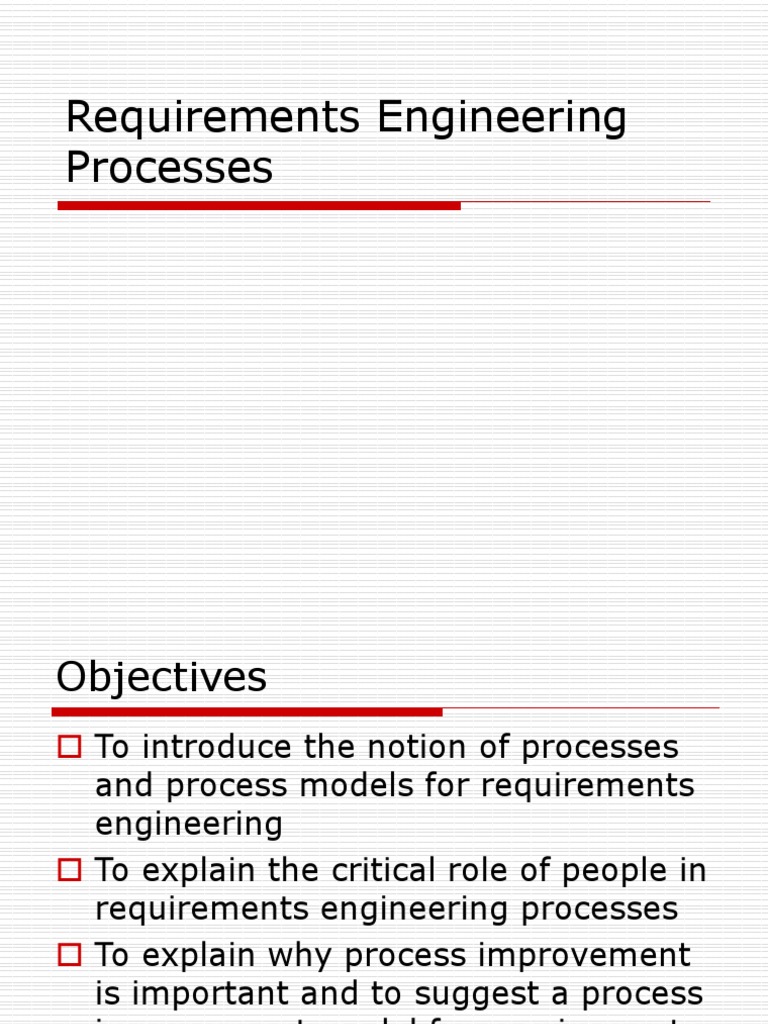 Requirements Engineering Process Overview | PDF | Specification ...