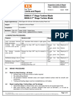 Inspection Limits and Repair for Stage Turbine Blade TIMKEN