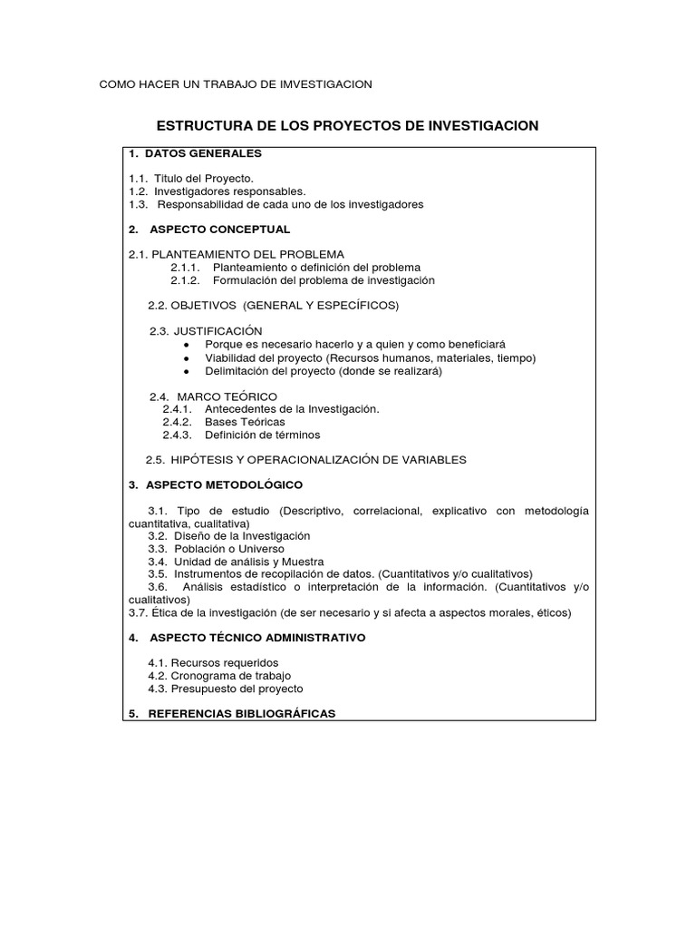 Guía para Elaborar un Trabajo de Investigación | PDF | Metodología ...