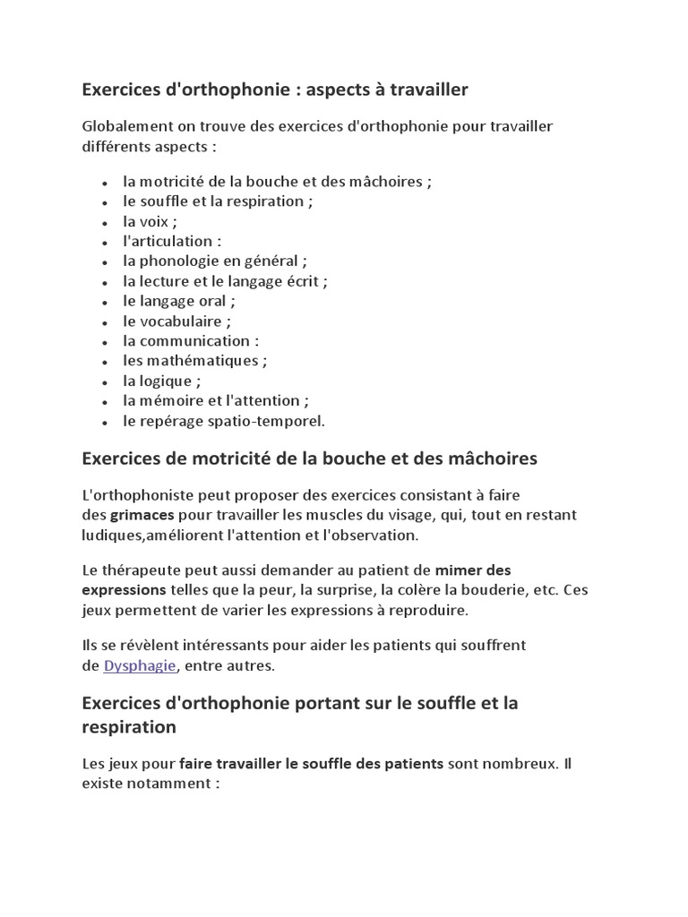 Rééducation De L aphasie Fiches D exercices Pdf Gratuit Exercices D | PDF | Lecture (Processus) | Orthophonie