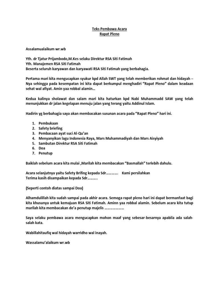 Ruang Kelas Untuk Belajar Contoh Kalimat Pembuka Rapat