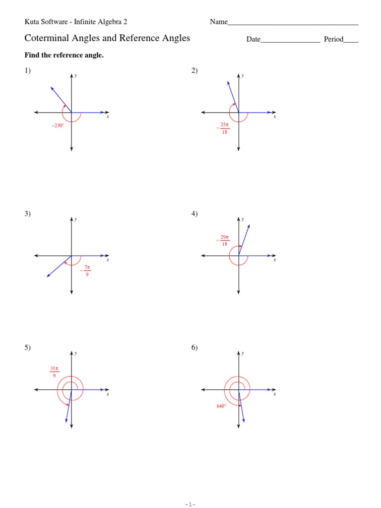 Worksheets Reference Angle Worksheet reference angle worksheet switchconf coterminal angles and pdf
