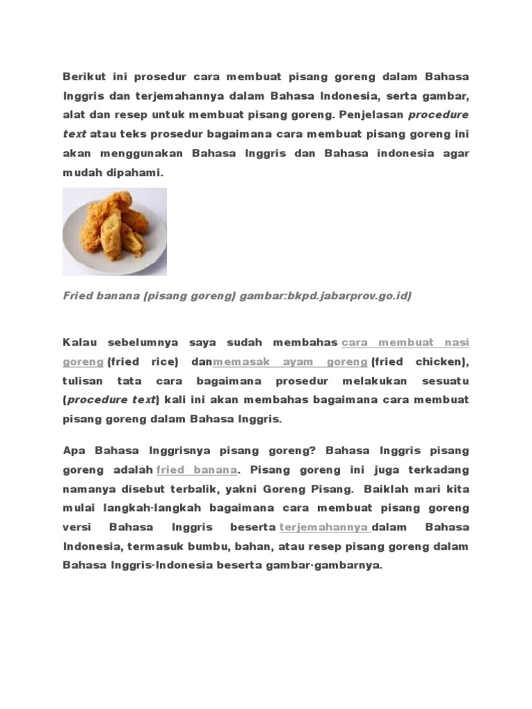 Contoh Teks Prosedur Nasi Goreng Bahasa Inggris - Simak 