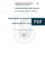 Procesos de Manufactura I - Primera Práctica Calificada de la UN Callao