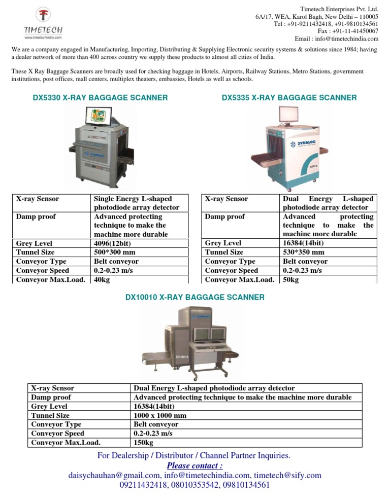 X-Ray Baggage Scanners Overview | PDF | Baggage | Image Scanner