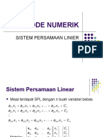 Metode Numerik Sistem Persamaan Linier