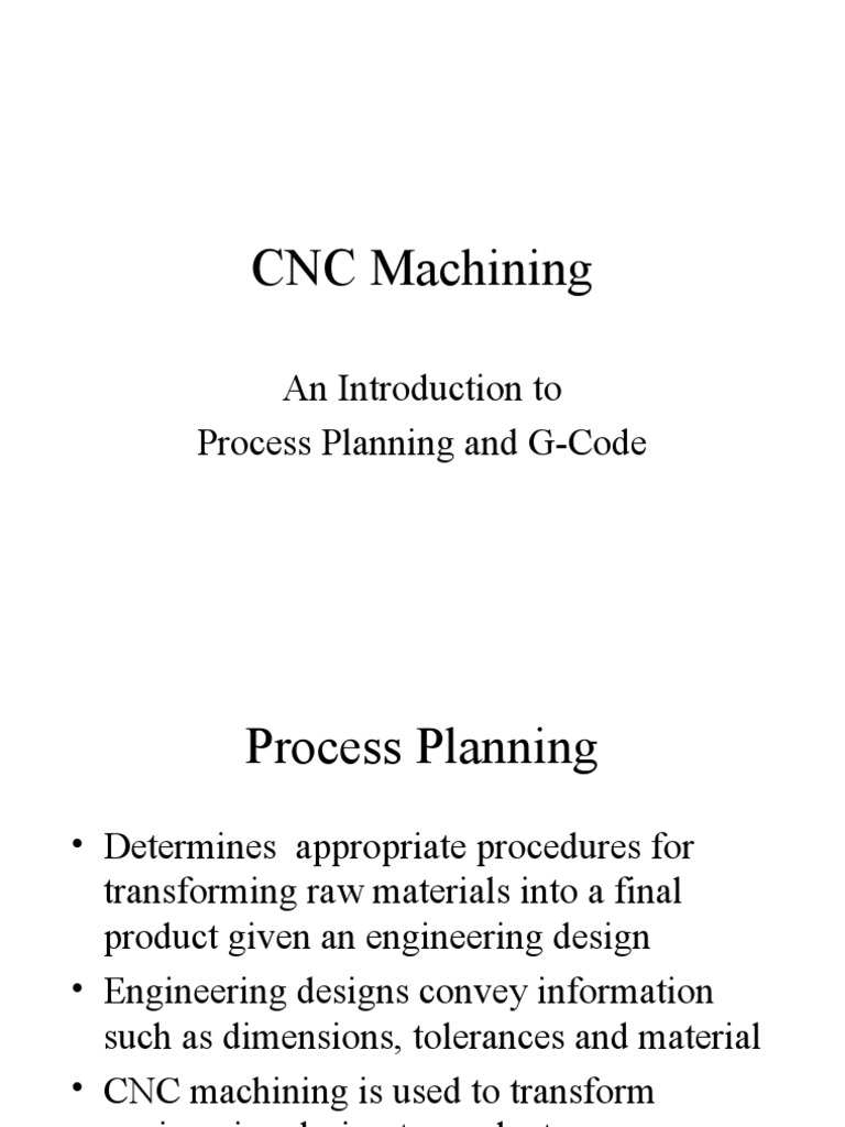 CNC Machining: Process Planning & G-Code | PDF