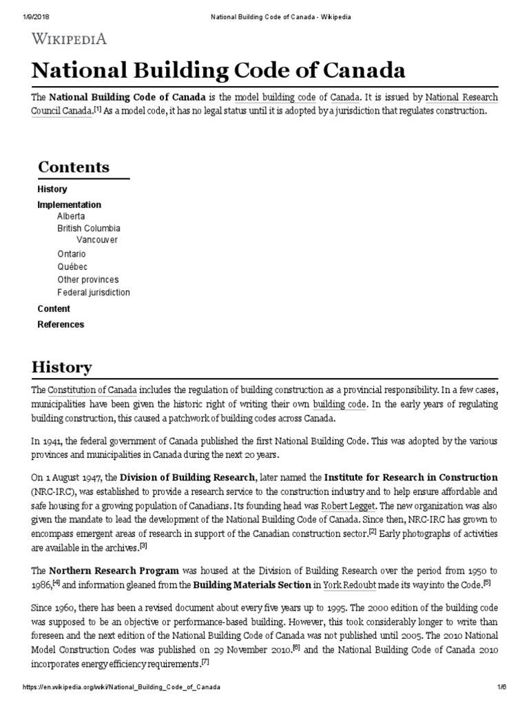 National Building Code of Canada Government Information Technology