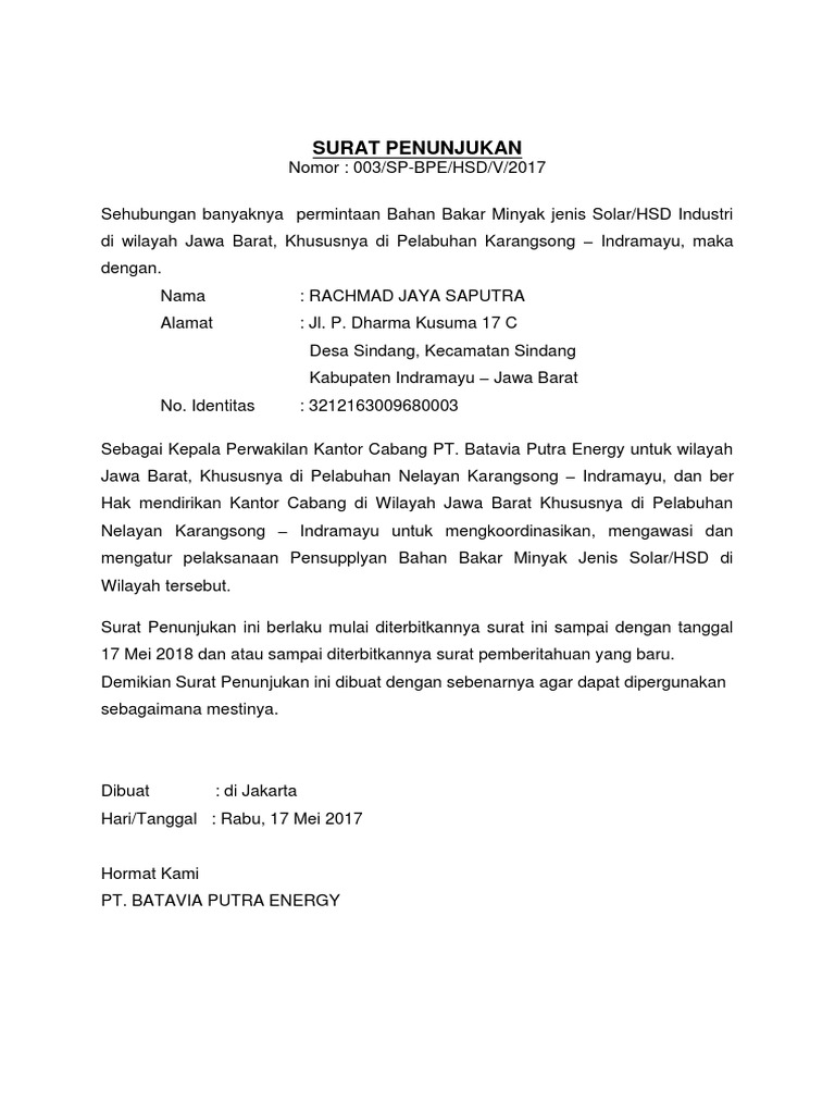 Surat Penunjukan