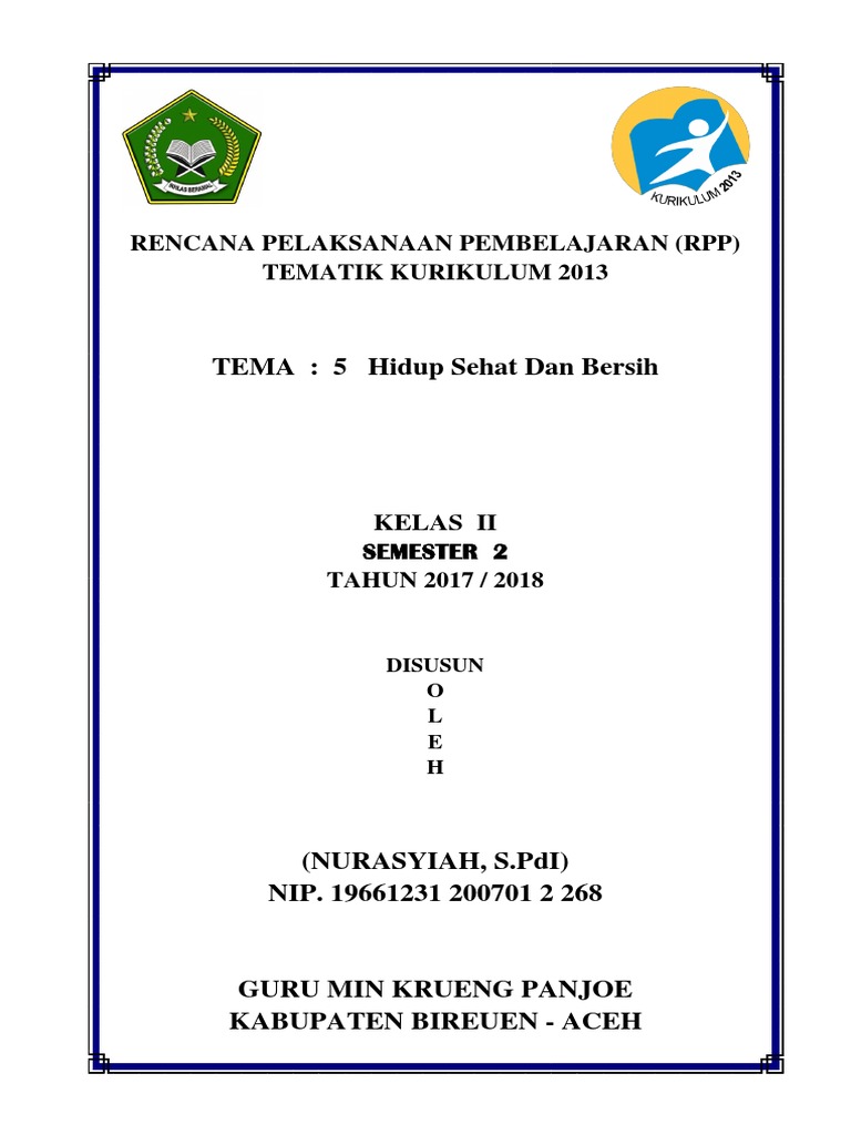 RPP Tematik Kelas II: Hidup Sehat | PDF