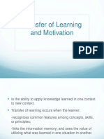 Transfer of Learning and Motivation