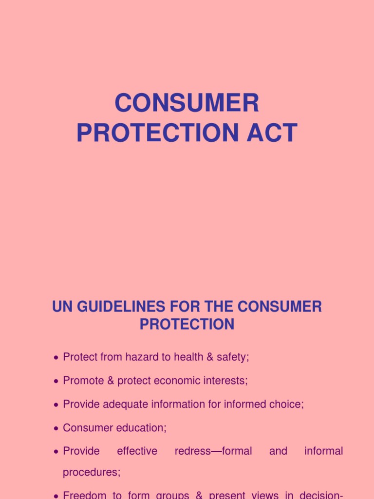 Consumer Protection Act Overview | PDF | Goods | Consumer Protection