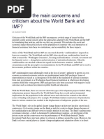 Crticisms World Bank