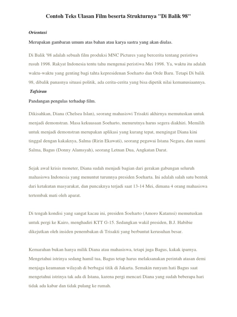 Contoh Teks Ulasan Film Beserta Strukturnya Contoh Teks Ulasan Film Beserta Strukturnya