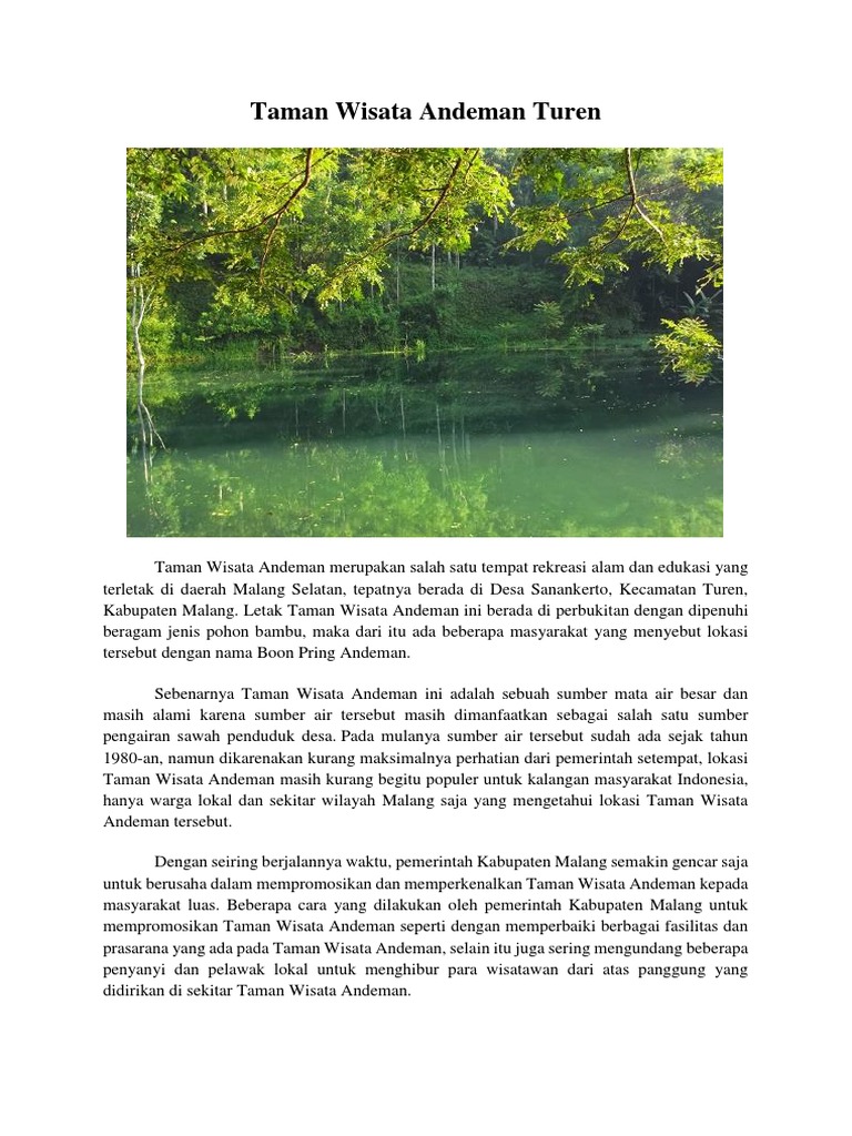 Taman Wisata Andeman Ture1