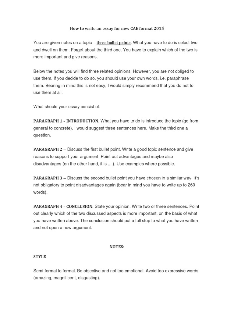 Cae writing essay picture