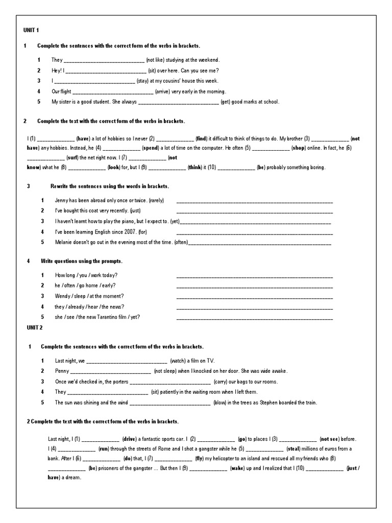 UNIT 13 Sentence (Linguistics) Leisure