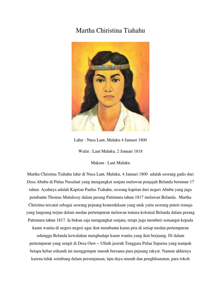 Martha Chiristina Tiahahu | PDF | Sejarah