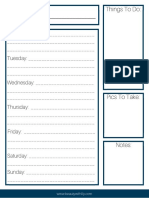 Weekly schedule and to-do list planner template