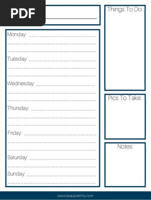 Weekly to Do List