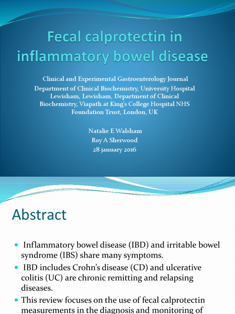 Fecal Calprotectin in IBD | PDF | Inflammatory Bowel Disease