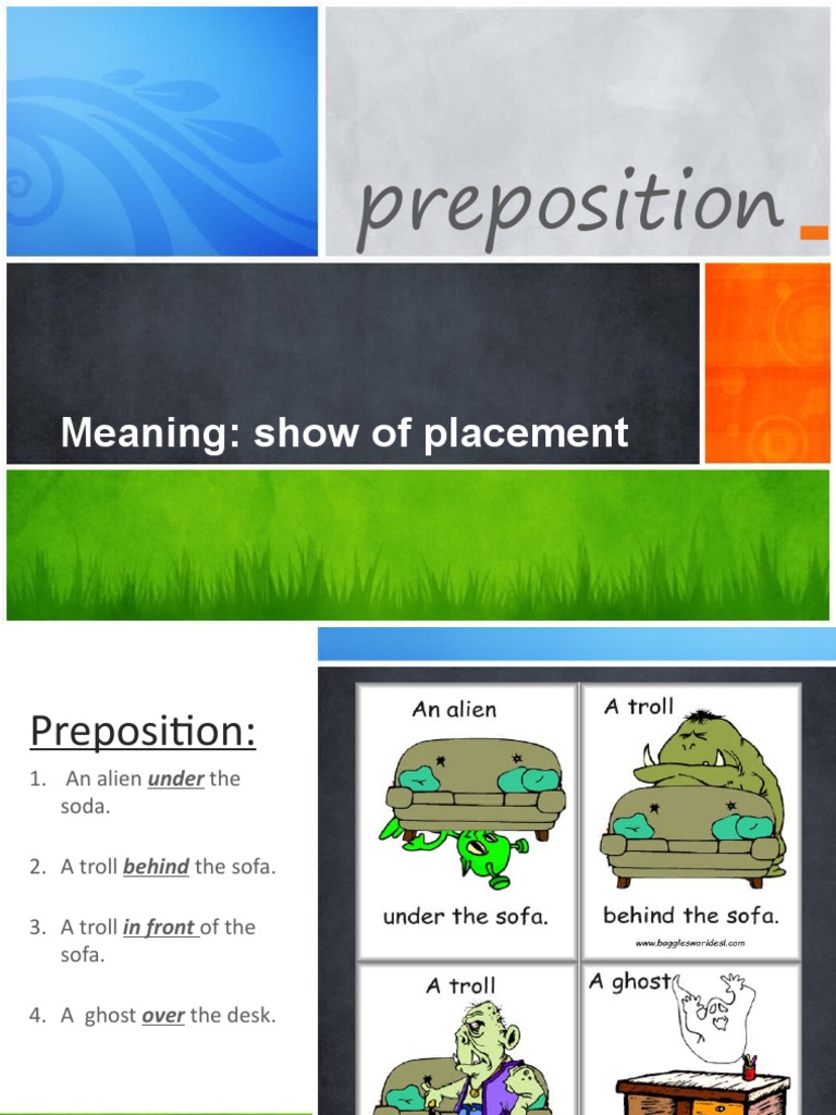 Prepositions of Place Examples | PDF | Language Arts & Discipline