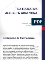 Politica Educativa Actual - Saforcada Mayo 2017