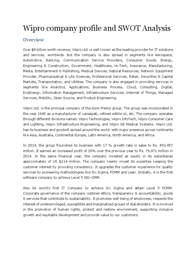 Organisational analysis of wipro technologies management essay 06 image