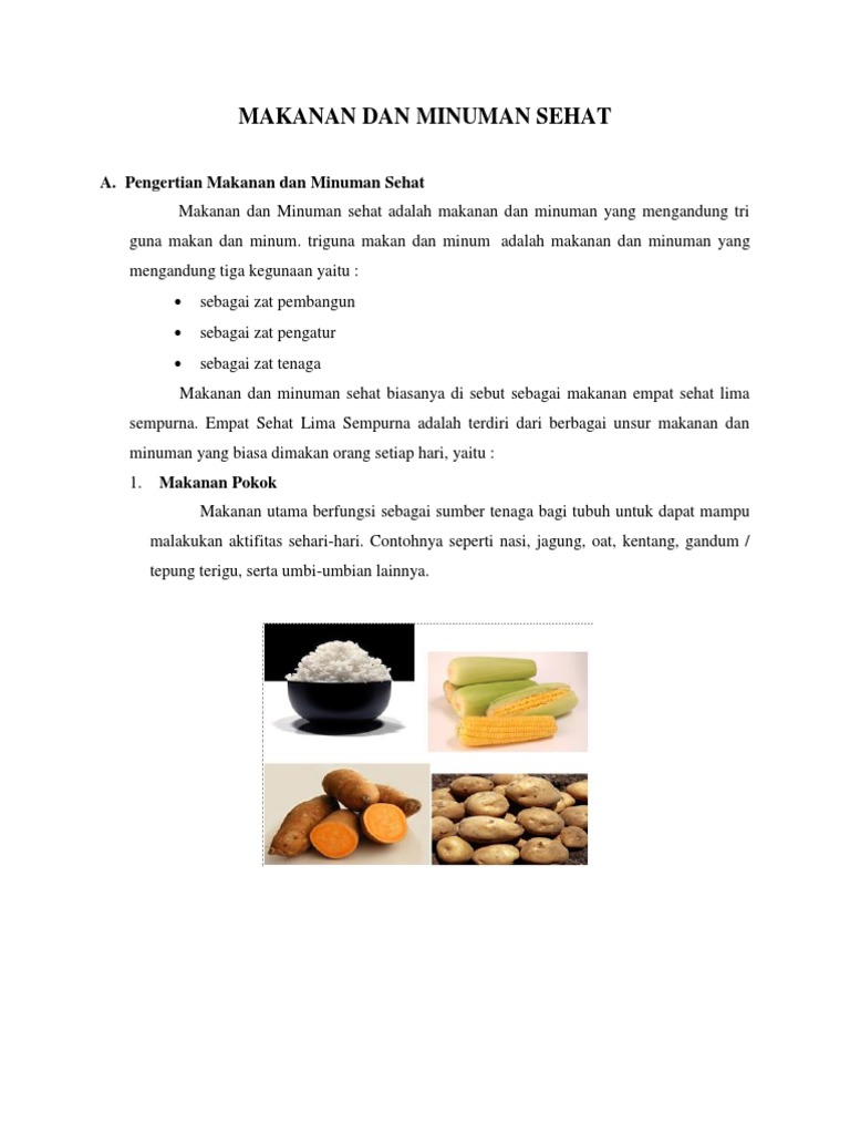 Makalah Makanan Dan Minuman Sehat