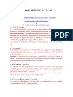 EXERCÍCIOS Falácias de Luís Rodrigues