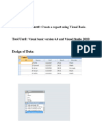 Problem Statement:: Create A Report Using Visual Basic