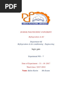 Duhok Polytechnic University Refrigeration & AC: Logic Gate