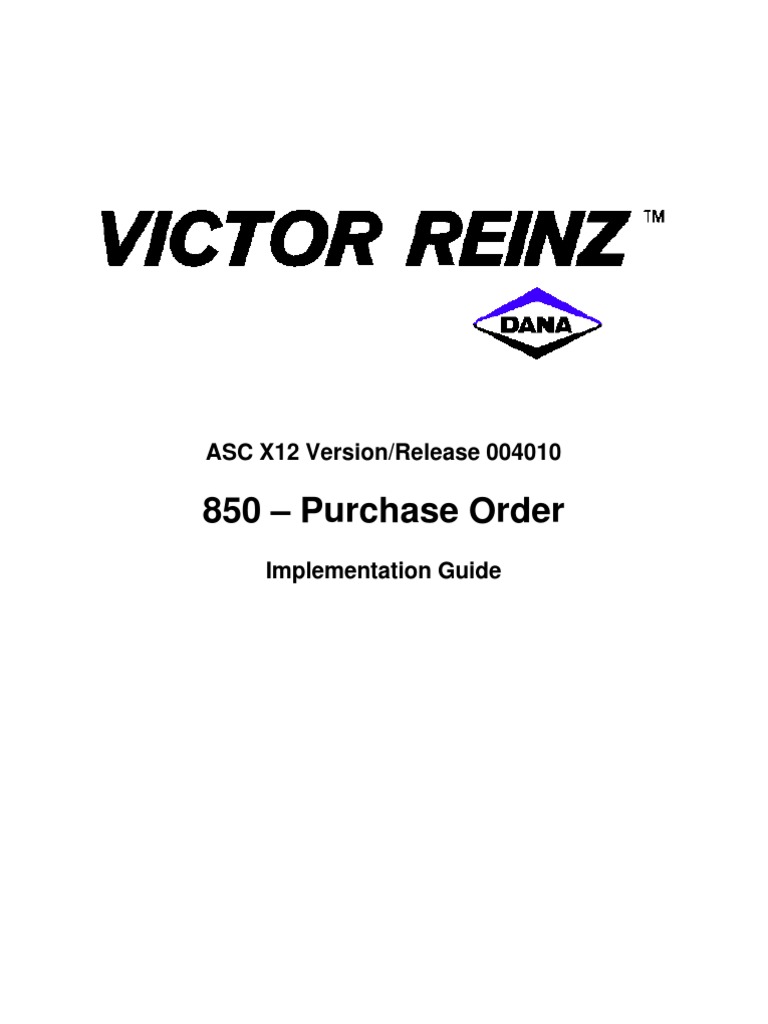 Victor Reinz EDI 850 Guide | PDF | Business
