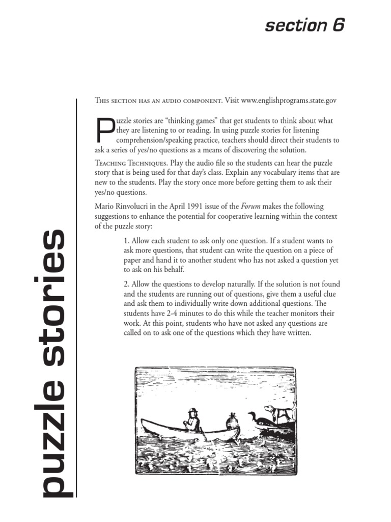 Puzzle Stories Reading Comprehension