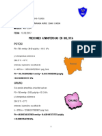 Presiones atmosféricas en ciudades bolivianas