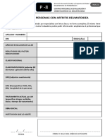 Planilla para Personas Con Artritis Reumatoidea