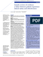 A Systematic Review of Evidence On The Links Between Patient Experience and Clinical Safety and Effectiveness