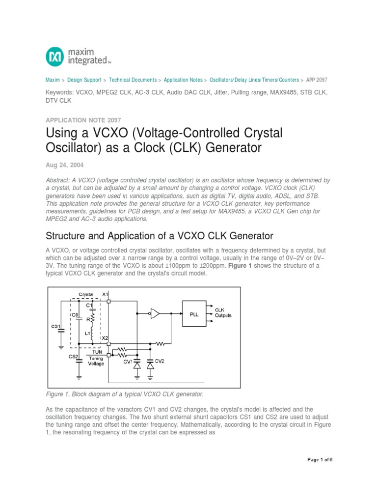 Using A VCXO | PDF | Capacitor | Electronic Oscillator