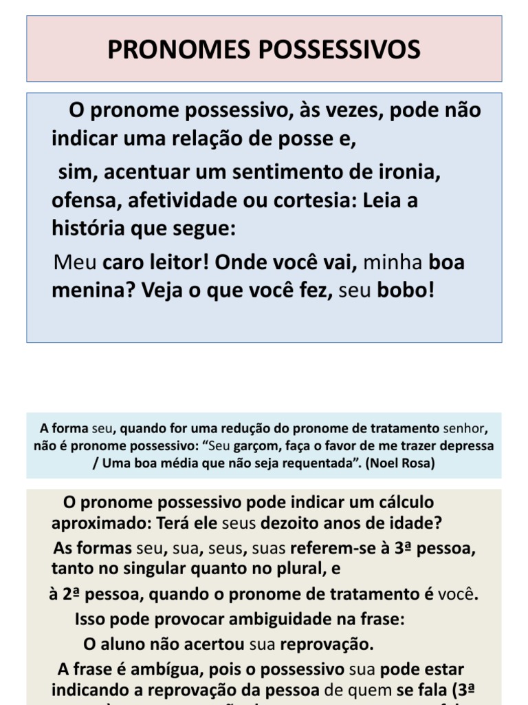 Pronomes Possessivos | PDF