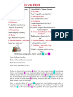 Write Two Paragraphs. Color Words For and To