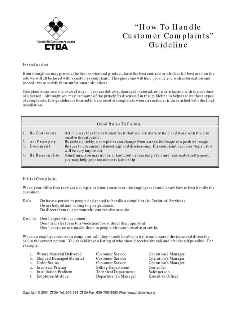 How To Handle Customer Complaints PDF Tile Complaint