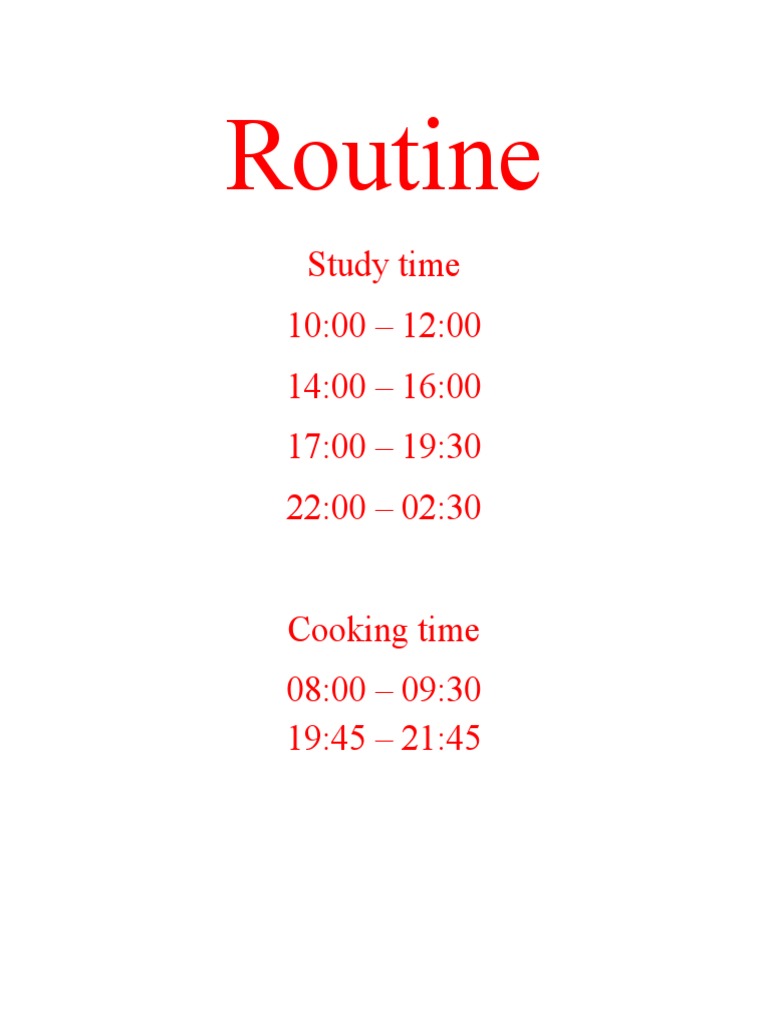 Student's Daily Schedule | PDF