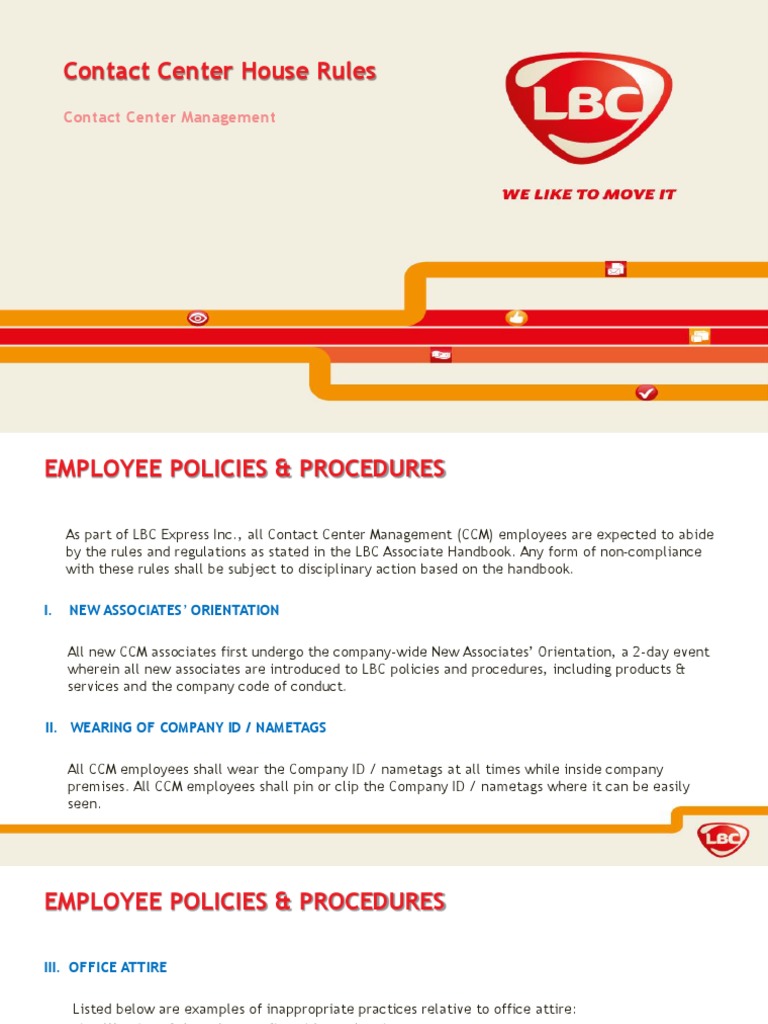 Contact Center Employee Guidelines | PDF | Workweek And Weekend ...
