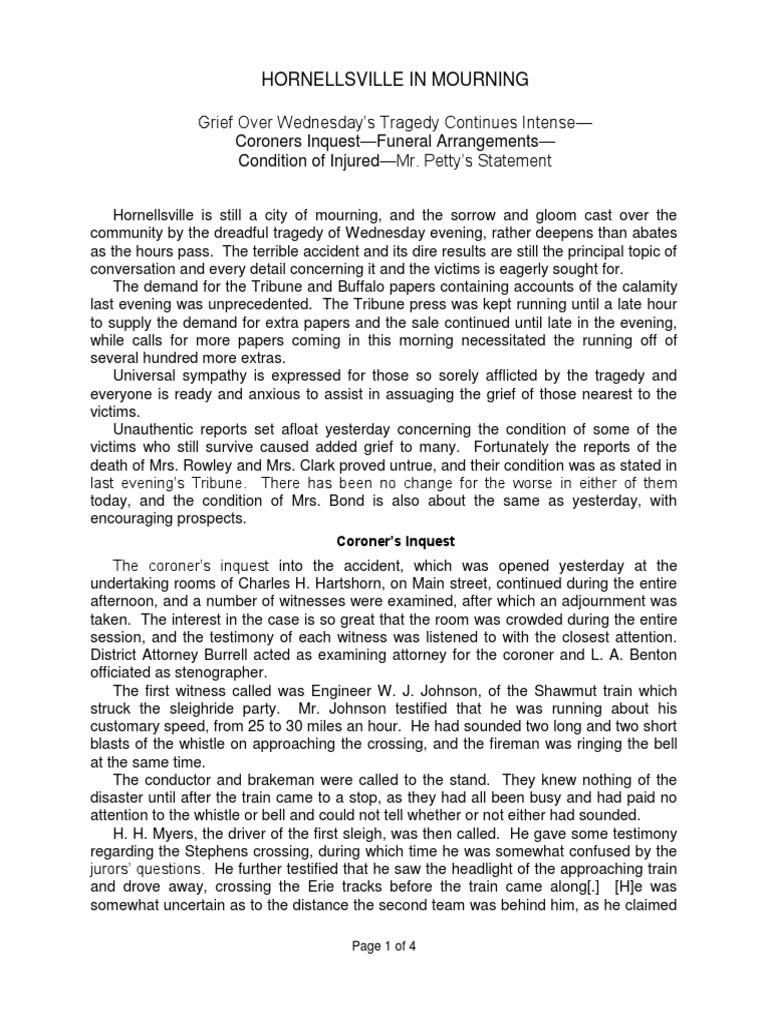 Hornell Sleigh Accident2 PDF Funeral Burial