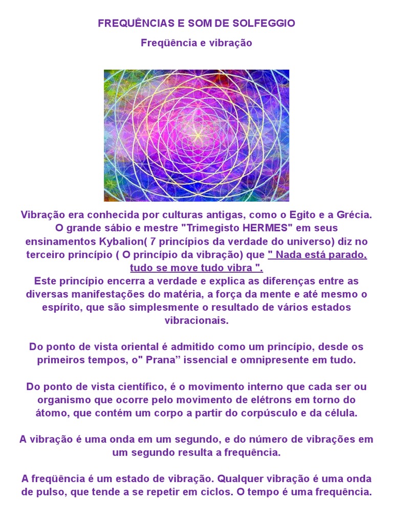 Frequências de Solfeggio e Cura Vibracional | PDF | Universo | Som