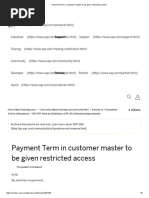 Payment Term in Customer Master to Be Given Restricted Access