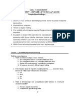 Construction Manager - Sample Paper PDF